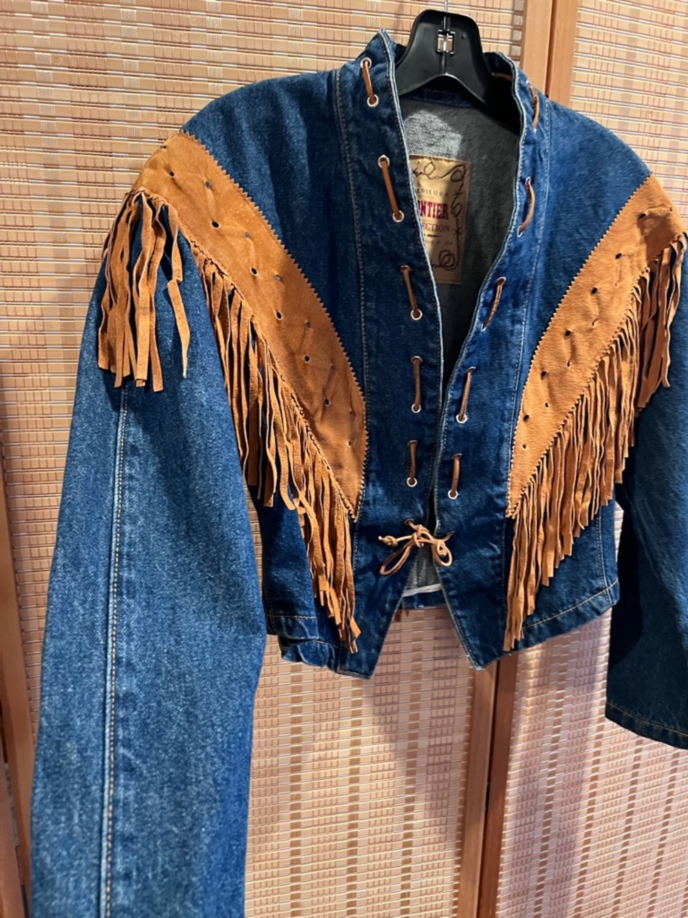 Frontier Collection vintage 1980’s denim jean western cropped jacket - Picture 3 of 10